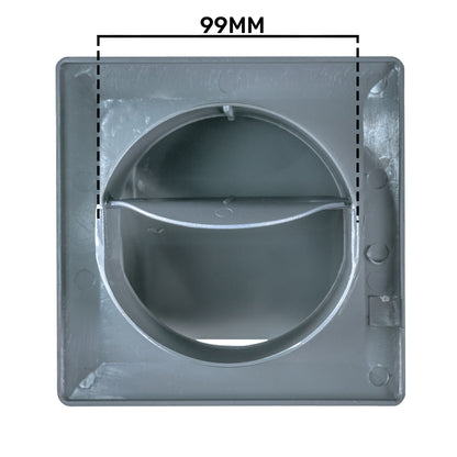 Grey External Louvre Vent with Hood, 100mm x 100mm