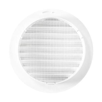 White Round Louvre Vent with Fly Mesh, 150mm