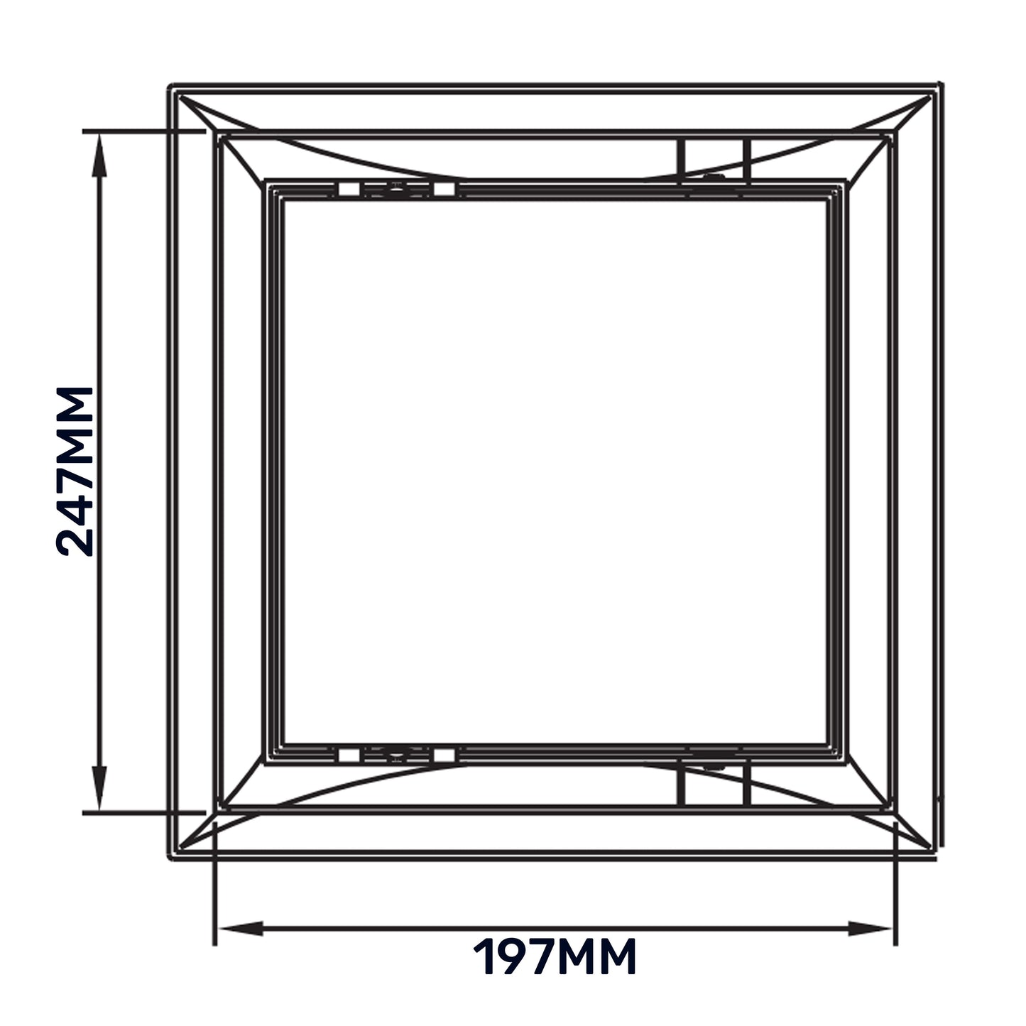 White Access Panel Service Door, 200mm x 250mm