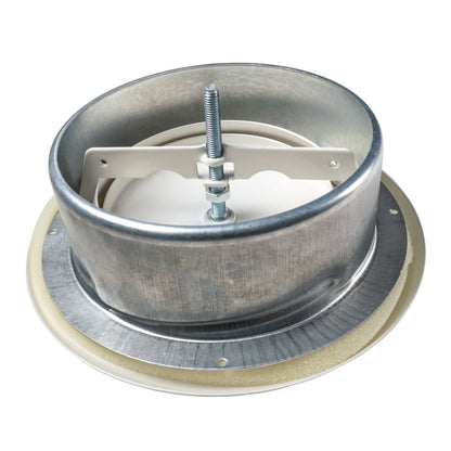 White Metal Anemostat Exhaust Ceiling Valve, 125mm