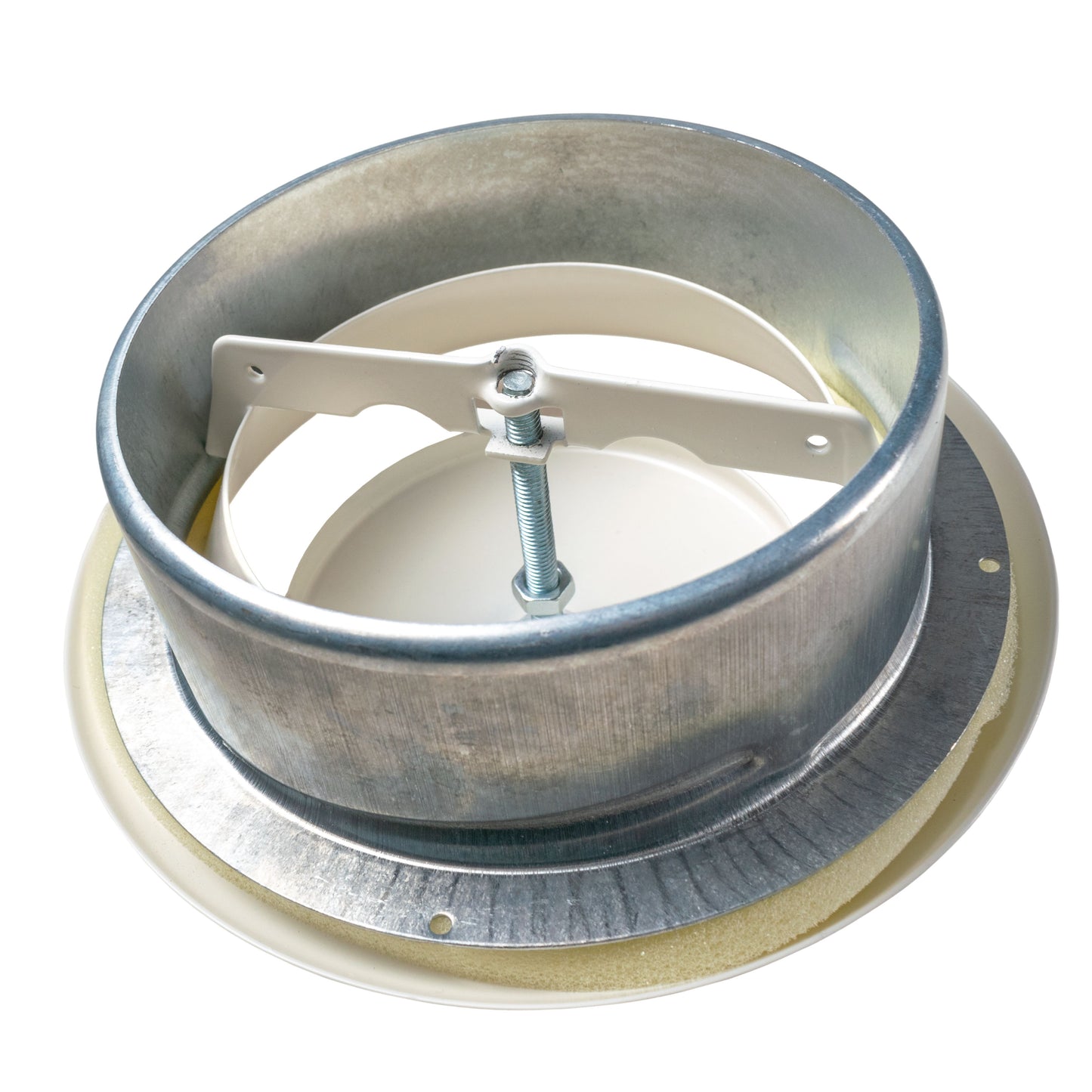 White Metal Anemostat Exhaust Ceiling Valve, 125mm