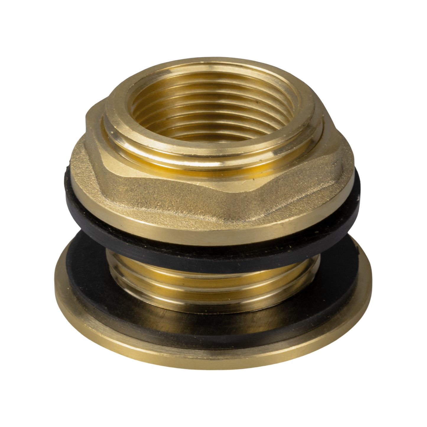 Brass Water Butt Tank Adapter, 3/4" BSPM to 1/2" BSPF