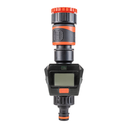 Water Flow Meter, Orange & Black