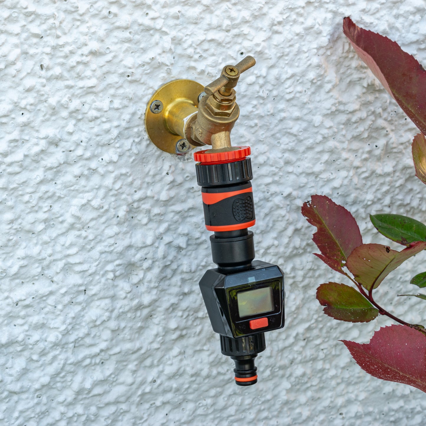 Water Flow Meter, Orange & Black