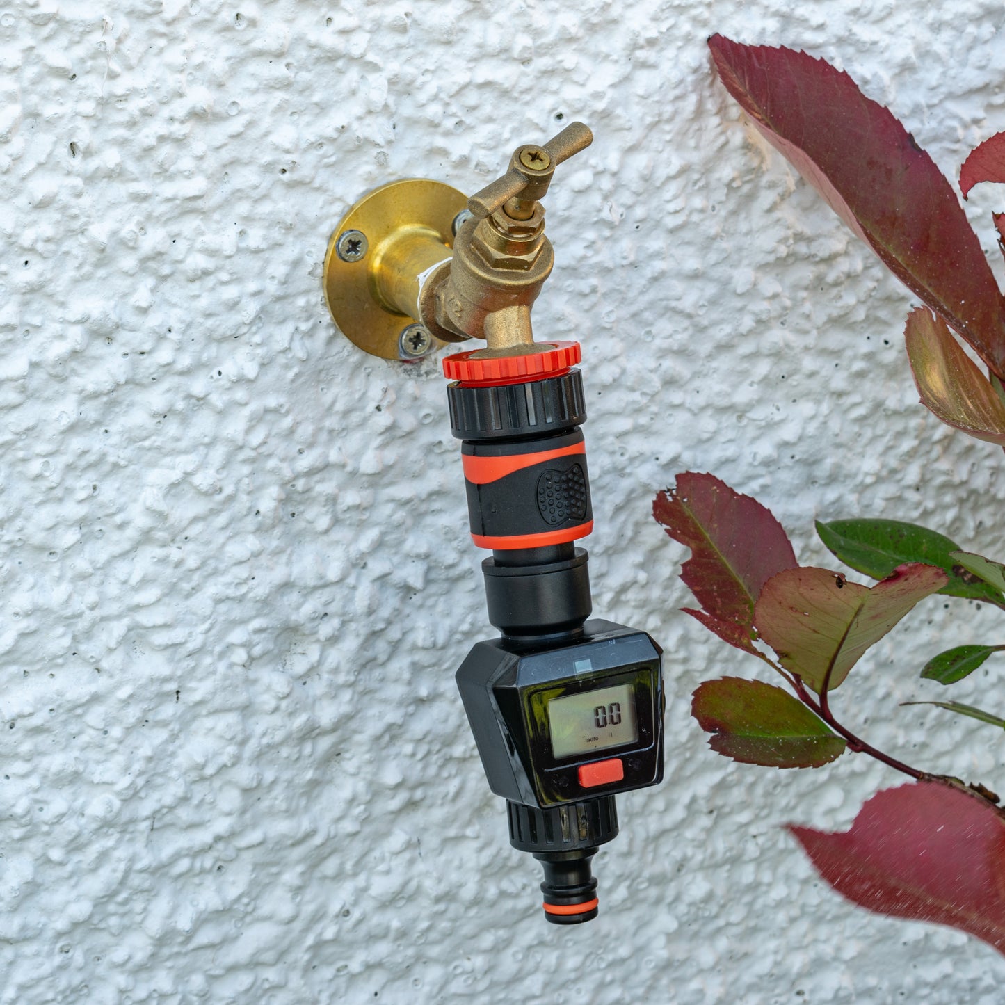 Water Flow Meter, Orange & Black