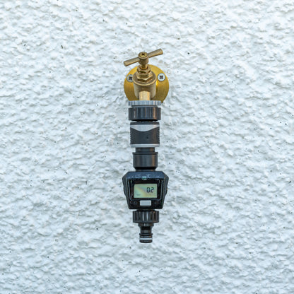 Water Flow Meter, Grey & Black