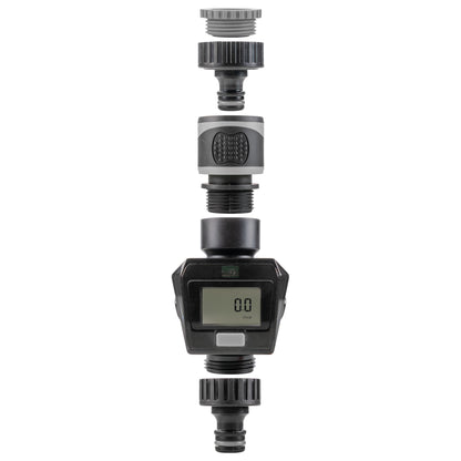 Water Flow Meter, Grey & Black