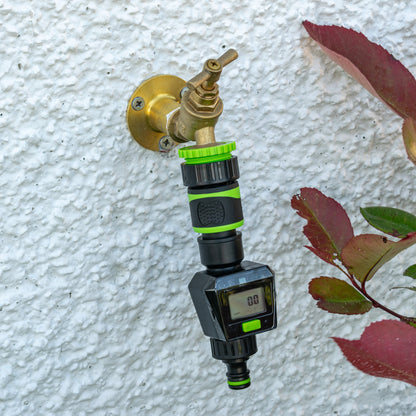 Water Flow Meter, Green & Black