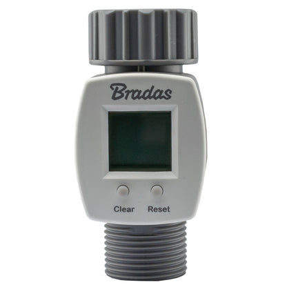 Water Flow Meter - 3/4" BSP Male & Female Thread, Grey