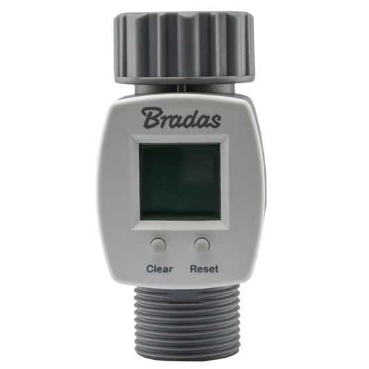 Water Flow Meter - 3/4" BSP Male & Female Thread, Grey