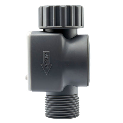 Water Flow Meter - 3/4" BSP Male & Female Thread, Grey