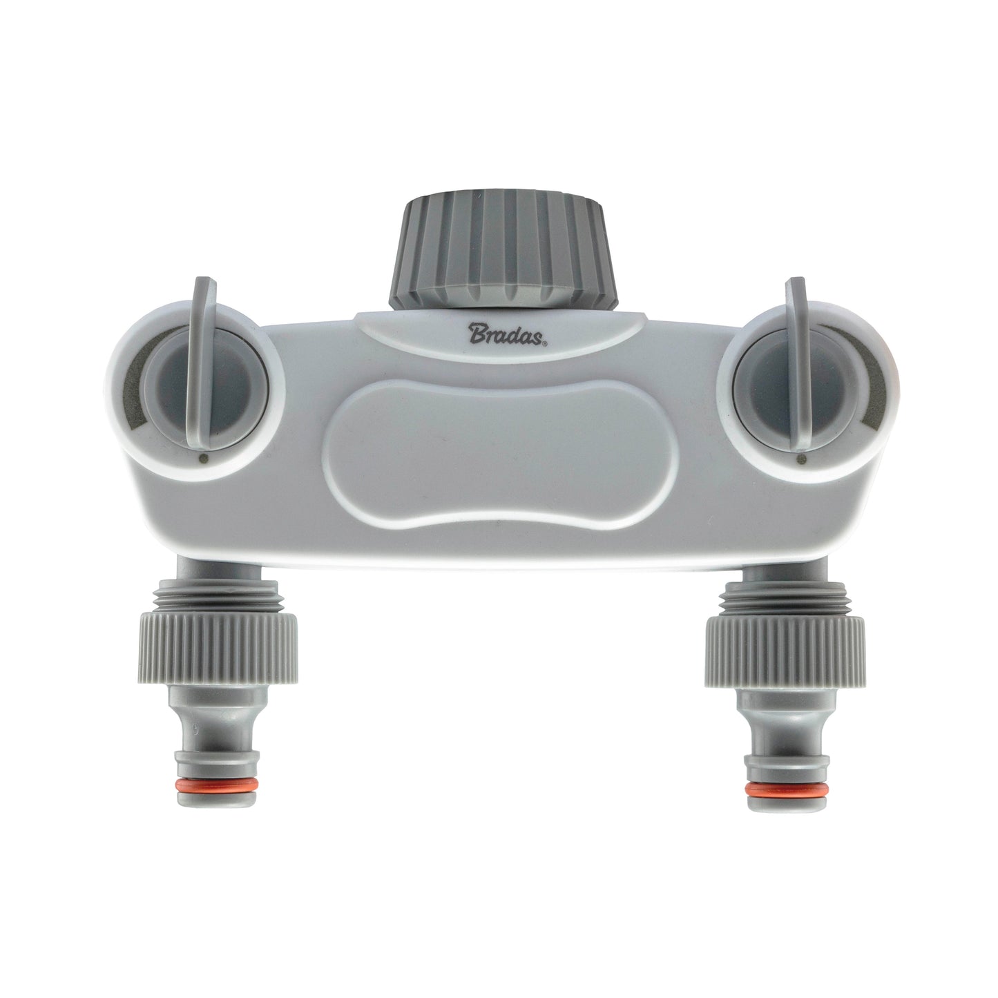 2-Way Tap Splitter Manifold – 1” & 3/4” BSP with Valves, Grey