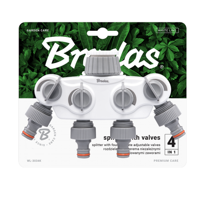 4-Way Tap Splitter Manifold – 1” & 3/4” BSP with Valves, Grey