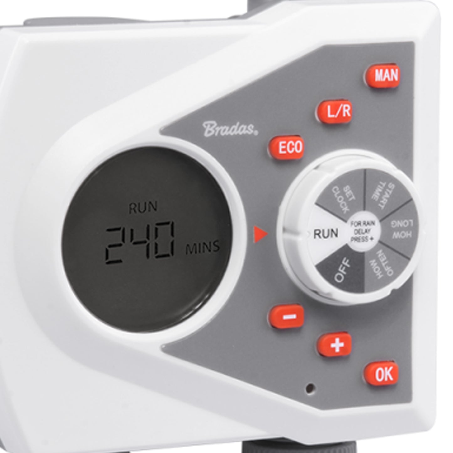 Double Outlet Electronic Control Water Timer, White Line