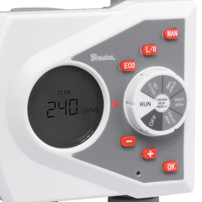 Double Outlet Electronic Control Water Timer, White Line