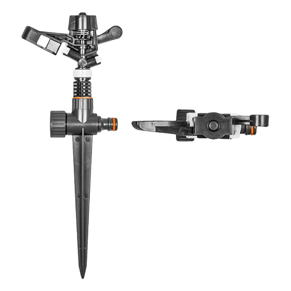 Pulsating Lawn Sprinkler on Spike, White line