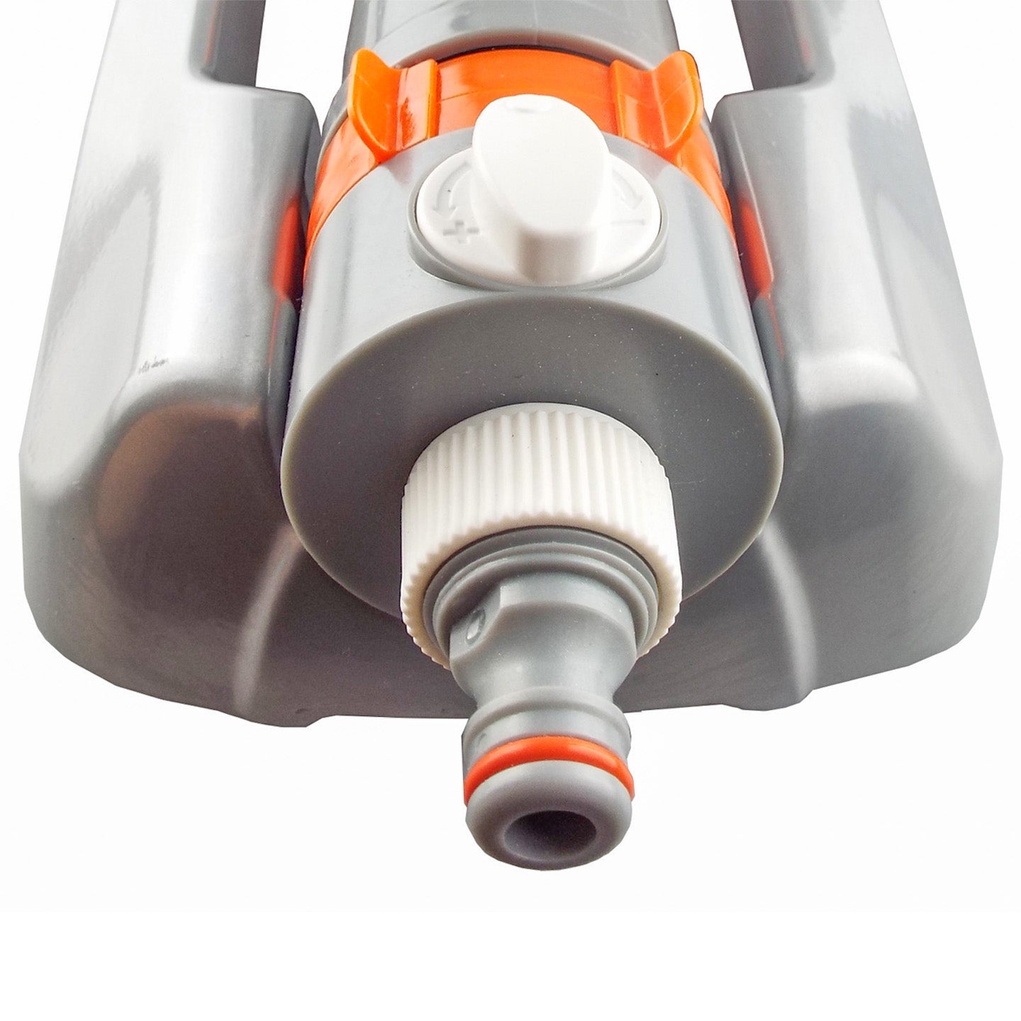 Heavy-Duty Metal Oscillating Sprinkler, White line