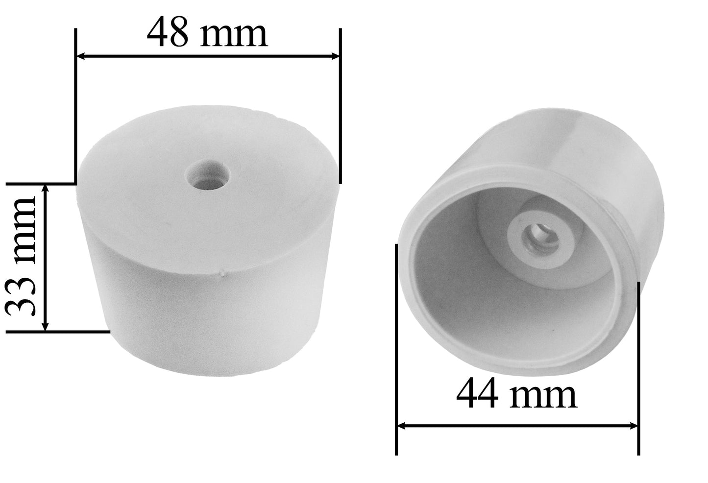 Vented Rubber Demijohn Bung Cork, 48mm/ 44mm