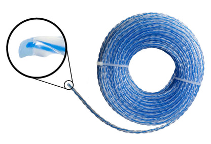 15m Dual Core Twisted Blue Trimmer Line, 2.7mm