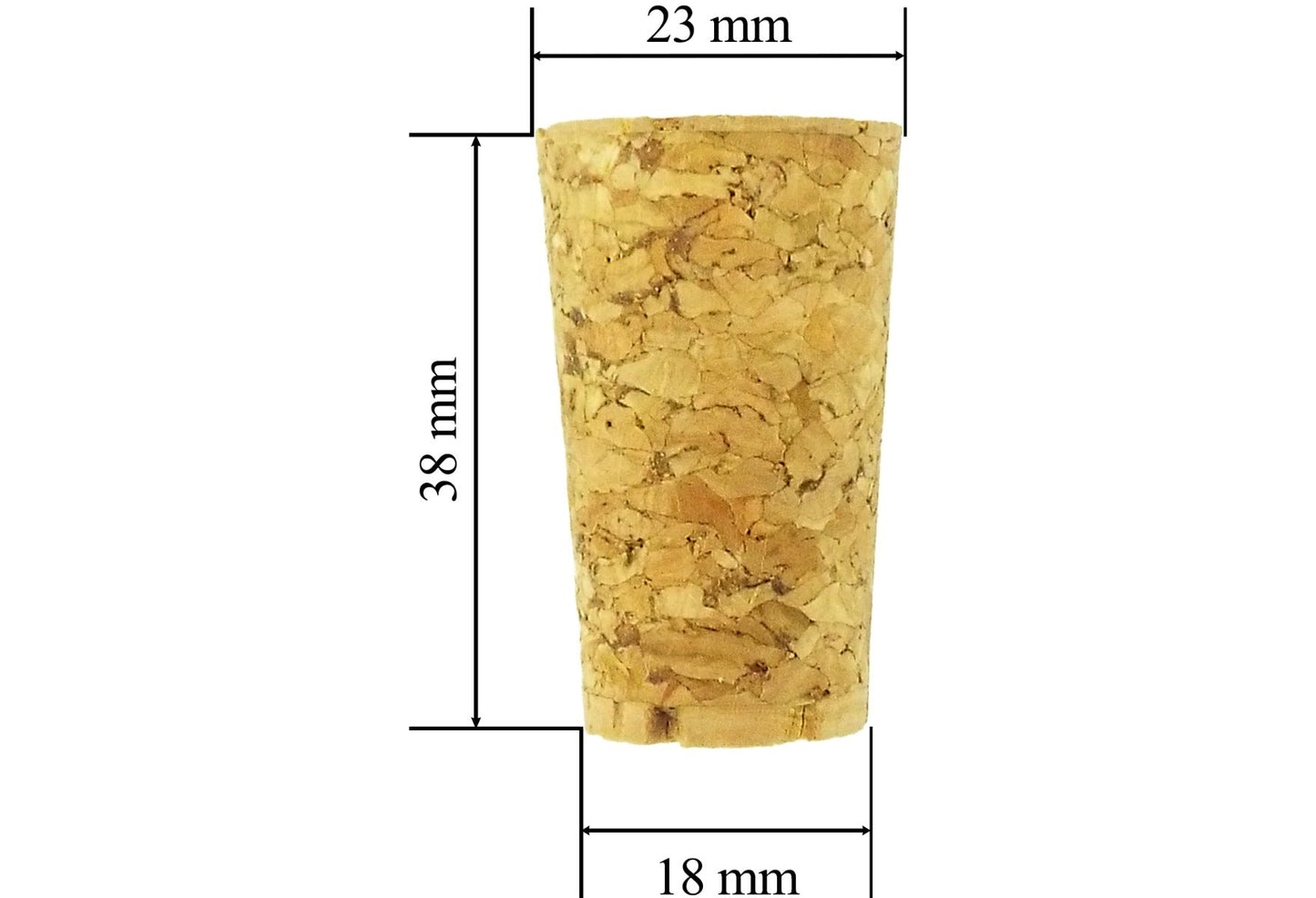 Tapered Demijohn & Bottle Cork, 23mm/ 18mm