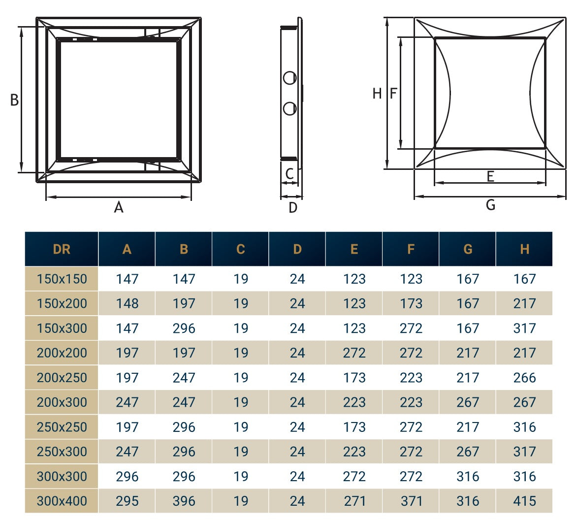 White Access Panel Service Door, 300mm x 400mm