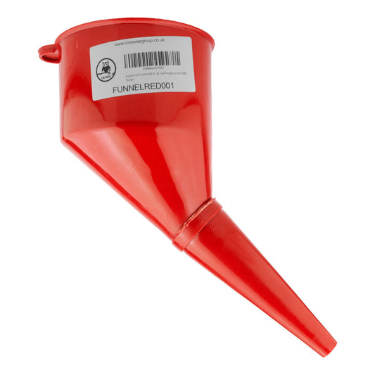 Filtered Fuel Funnel with Angled Spout, Red