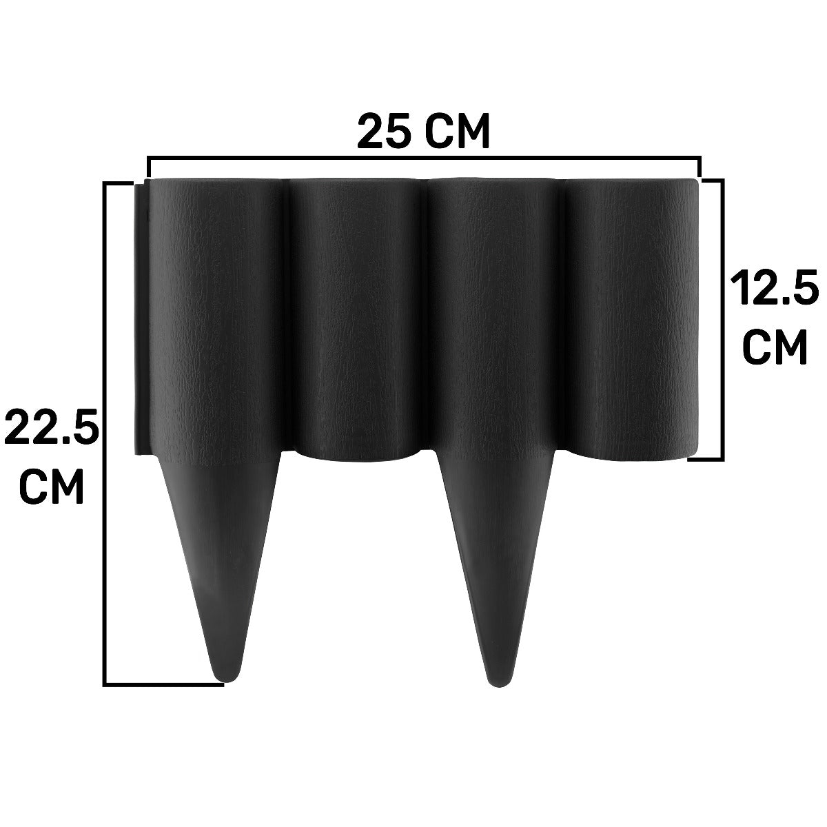 Black Wood Effect Palisade Lawn Edging, 2.5m