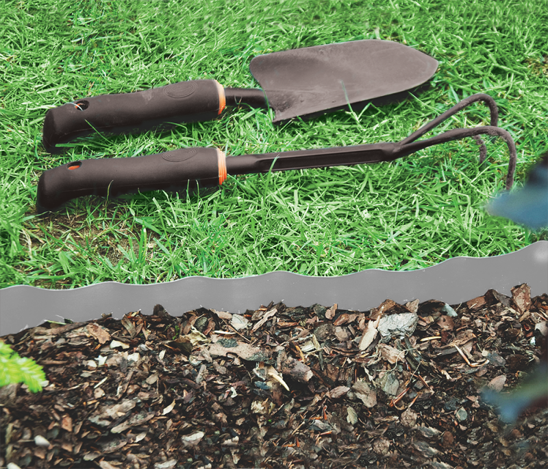 Light Grey Crinkled Flexible Lawn Edging, 25cm Height