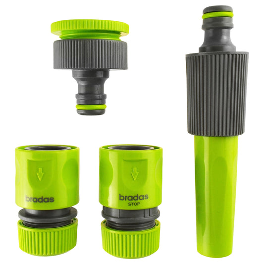 Hose Connectors Set with Nozzle, Lime