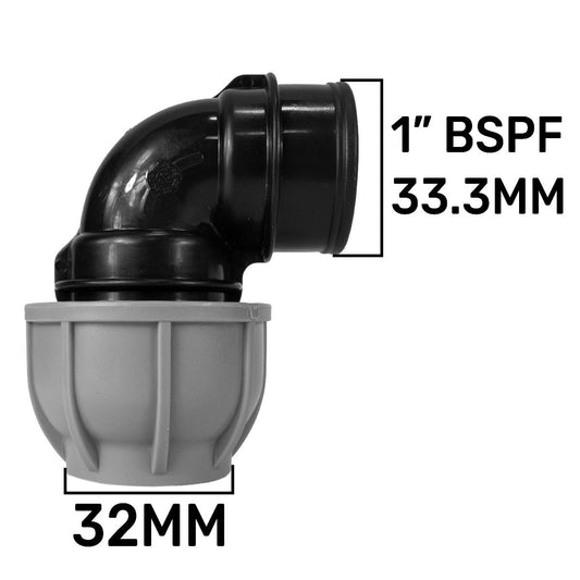 MDPE Elbow, 32mm - 1" BSPF