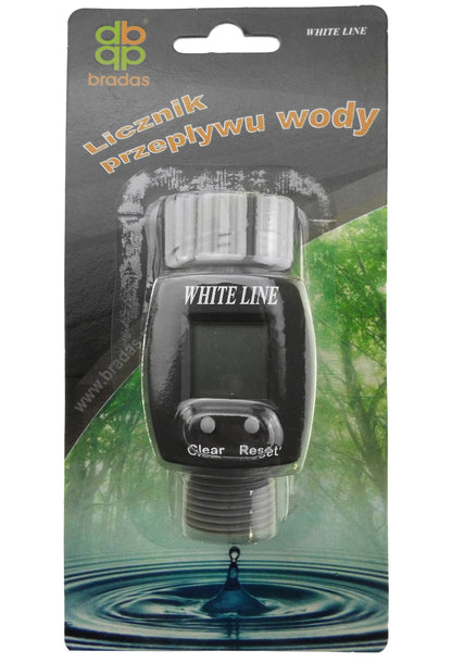 Water Flow Meter - 3/4" BSP Male & Female Thread, Grey