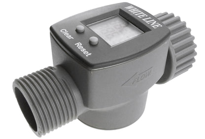 Water Flow Meter - 3/4" BSP Male & Female Thread, Grey
