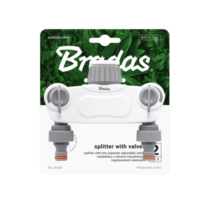 2-Way Tap Splitter Manifold – 1” & 3/4” BSP with Valves, Grey